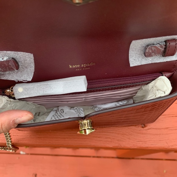 NWT KATE SPADE ROMY CROC EMBOSSED CROSSBODY - Picture 3 of 5